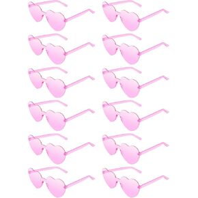 12Pairs Pink Heart Sunglasses Bulk for Women Cute Colorful Heart Glasses Pink Sunglasses for Women Valentine's Day in Kuwait