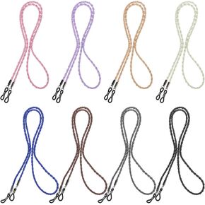 Eyeglass Strap 8 Pcs Leather Eyeglass Chains Eye Glasses Holders Around Neck Eyewear Retainer for Men Women Multicolor in Saudi Arabia