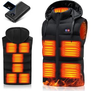 JIAE [2025 Version] 11 and 13 Heating Zones Heated Vest with 30000mAh 7.4V Battery, 6 Heating Levels Electric Heating Jacket in Saudi Arabia