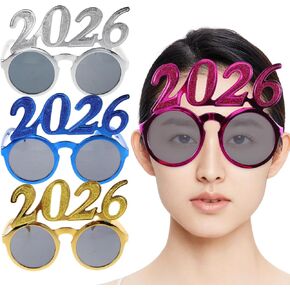 Garneck 4pcs 2026 New Year Glasses Funny Number Sunglasses for New Years Eve Celebration Photo Booth Props Plastic Class of 2026 Glasses in Saudi Arabia