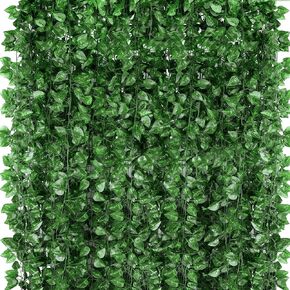 360 قدم 48 حزمة من إكليل الزهور المزيفة المعلقة، ونباتات أوراق اللبلاب، وأوراق الكرمة، وأوراق الشجر المزيفة لديكور جدار حديقة غرفة النوم in Kuwait