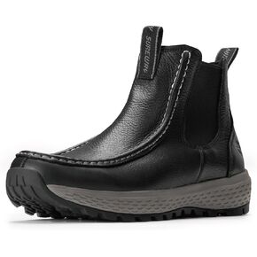 SUREWAY Men's Chelsea Boots - Lightweight Slip-On Work Boots with Moc Toe Design,Casual Leather Boots Slip-Resistant Rubber Outsole,Chukka boots for All-Weather Comfort (Office,Casual,Dress) in Saudi Arabia