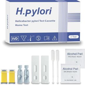 H Pylori Test Kit, Helicobacter Pylori Home Test Kit – Quick, Accurate Results in 10-15 Minutes, No Lab Visit Needed, Includes 2 Tests for Easy Monitoring - H Pylori at-Home Test Kit. in Kuwait