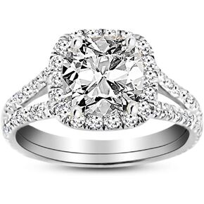 هيوستن دايموند ديستريكت 1.75 إلى 8.75 قيراط LAB GROWN DIAMOND سبليت شانك خاتم خطوبة ألماس مقطوع (E-F اللون VS2-SI1 وضوح) in Kuwait