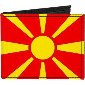 Buckle-Down Canvas Bi-fold Wallet-Macedonia Flag in Saudi Arabia