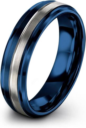 Tungsten Wedding Band Ring 6mm Men Women Comfort Fit 18k Yellow Rose Gold Grey Black Step Bevel Edge Brushed Polished in Saudi Arabia