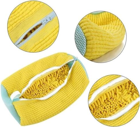 Shoe Washing Machine Bag, Shoe Laundry Bag for Washer and Dryer,360 Degrees Wrap-Around Cleaning,Reusable,Durable Zipper(2 PCS washing bag and 3 Pcs shoe bags(SML)) (Gray) in Saudi Arabia