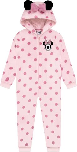 Disney Minnie Mouse Onesie, Girls Onesie With Minnie Mouse Ears And Bow, Fleece Girls Pajamas in Kuwait
