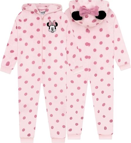 Disney Minnie Mouse Onesie, Girls Onesie With Minnie Mouse Ears And Bow, Fleece Girls Pajamas in Kuwait
