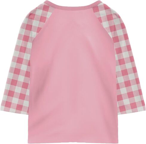 Shirts for Girls 3/4 Sleeve Crew Neck Graphic Blouses Cute Three Quarter Sleeve Tops Summer Curved Hem Kids Clothes in Saudi Arabia