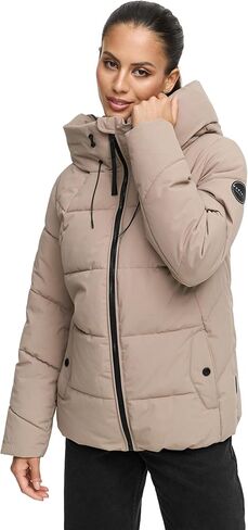 Marikoo Women's Quilted Winter Jacket with Hood - Water-Repellent - Fleece Lined Parka - Kuscheltatze XVI S-XXL in Saudi Arabia