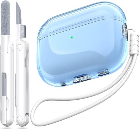 for AirPods Pro 3 Clear Case 2025, Military-Grade Shockproof, Soft TPU Highly Transparent Anti-Yellowing for AirPods Pro 3 Case with Cleaning Kit & Cute Round Buckle, Clear White in Saudi Arabia