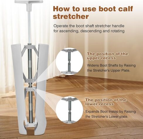 نقالة ربلة الساق، نقالة عمود الحذاء الاحترافية - سبائك الألومنيوم شديدة التحمل، مثالية لأحذية الساق الواسعة والجلد وأحذية رعاة البقر، وتخفف من ضيق الحذاء على الكاحل والساق in Kuwait