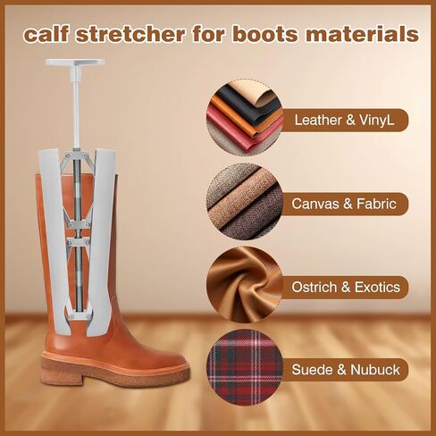 نقالة ربلة الساق، نقالة عمود الحذاء الاحترافية - سبائك الألومنيوم شديدة التحمل، مثالية لأحذية الساق الواسعة والجلد وأحذية رعاة البقر، وتخفف من ضيق الحذاء على الكاحل والساق in Kuwait