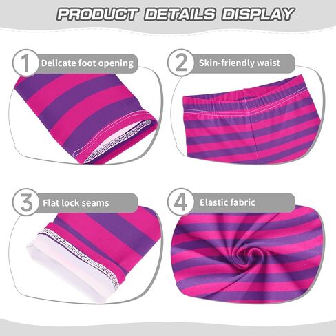 Girls Striped Leggings for Kids Colorful Printed Long Pant Bottoms Stretch and Soft in Saudi Arabia