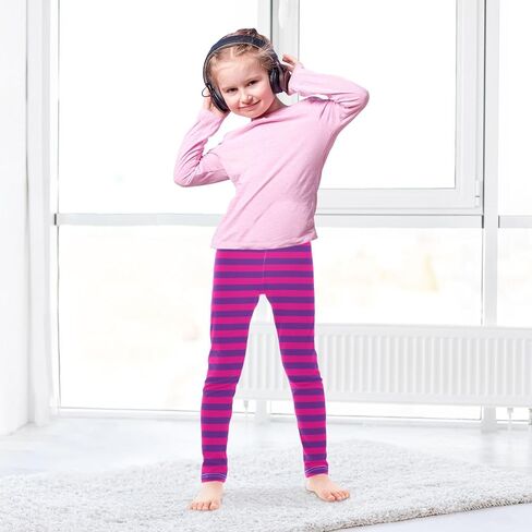 Girls Striped Leggings for Kids Colorful Printed Long Pant Bottoms Stretch and Soft in Saudi Arabia