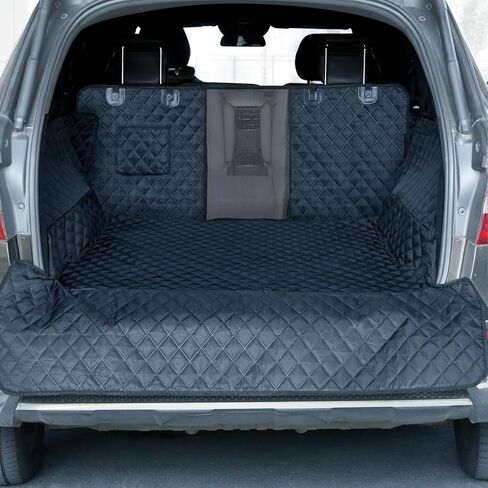 PETICON SUV بطانة البضائع للكلاب، غطاء مقاوم للماء للحيوانات الأليفة، حصيرة مقعد الكلب لسيارات الدفع الرباعي وسيارات السيدان مع واقي رفرف ممتص للصدمات، غير قابل للانزلاق، مقاس كبير مناسب عالميًا in Kuwait