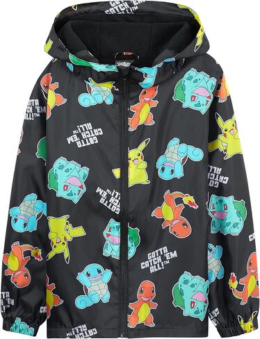 Pokemon Kids Waterproof Jacket - Fleece Lined Rain Coat - Pikachu Official Merchandise - 4-14 Years Kids in Saudi Arabia