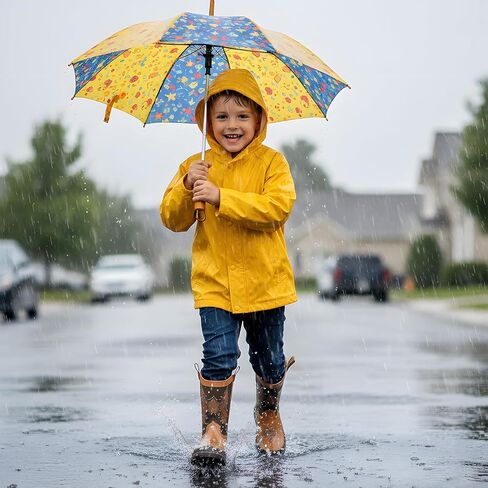 Furuian Western Kids Rain Boots for Boys and Girls Children Waterproof Shoes Cowboy Boots Toddler Rain Boots Water Boots in Saudi Arabia