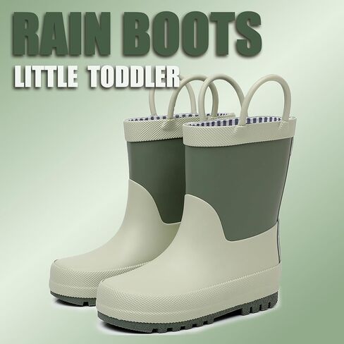 RAINANGEL Toddler Rain Boots with Easy-On Handles, Waterproof, Premium Natural Rubber, Lightweight, Flexible with Traction for Kids in Saudi Arabia