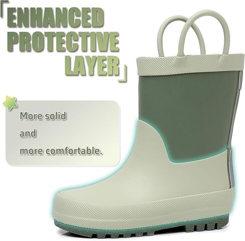 RAINANGEL Toddler Rain Boots with Easy-On Handles, Waterproof, Premium Natural Rubber, Lightweight, Flexible with Traction for Kids in Saudi Arabia