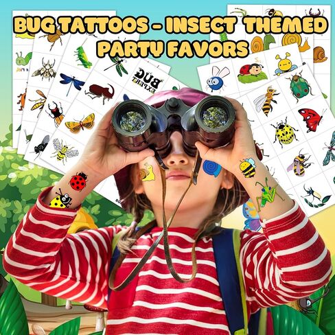 96PCS Bug Temporary Tattoos Pre Cut – Cute Bug Stickers for Kids Toddlers, Ladybug Caterpillar Theme Birthday Party Favors, Spring Summer Decorations, Gifts, Classroom School Prizes (Normal) in Kuwait