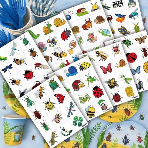 96PCS Bug Temporary Tattoos Pre Cut – Cute Bug Stickers for Kids Toddlers, Ladybug Caterpillar Theme Birthday Party Favors, Spring Summer Decorations, Gifts, Classroom School Prizes (Normal) in Kuwait