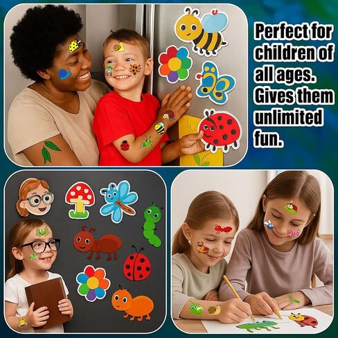 96PCS Bug Temporary Tattoos Pre Cut – Cute Bug Stickers for Kids Toddlers, Ladybug Caterpillar Theme Birthday Party Favors, Spring Summer Decorations, Gifts, Classroom School Prizes (Normal) in Kuwait