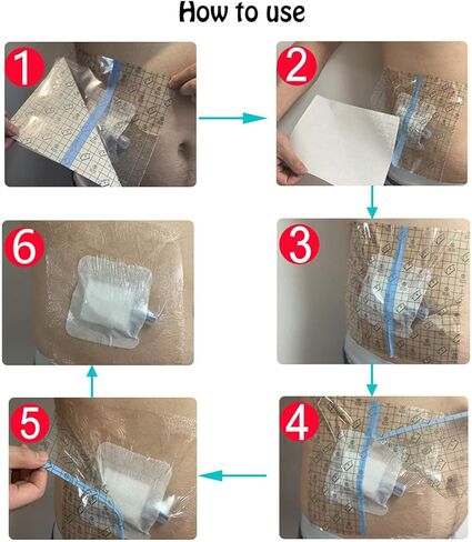 غطاء دش كيس الفغرة المقاوم للماء، 30 قطعة من غشاء واقي حمام ستوما، ضمادة لاصقة (10 × 12) سم in Kuwait
