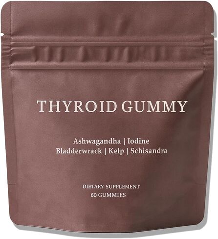 علكة الغدة الدرقية للنساء | مع عشب البحر الغني باليود، إل-تيروسين، أشواغاندا والسيلينيوم | دعم الطاقة والتمثيل الغذائي | 60 علكة in Kuwait