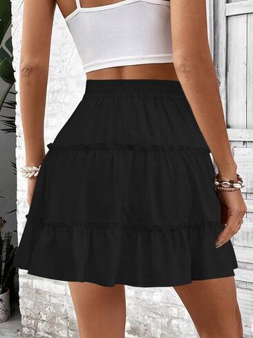 Summer Flowy Shorts for Women Casual Boho Skorts Floral Ruffled Tiered High Waist Mini Skirts 2025 Tennis Golf in Saudi Arabia