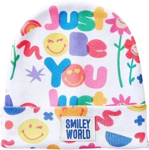 قبعة شتوية للأطفال من SMILEYWORLD للأولاد والبنات من عمر 3 إلى 16 عامًا، قبعة شتوية مبطنة بالصوف، قبعة محبوكة قابلة للتمدد للأطفال والشباب، باللون الأبيض in Saudi Arabia