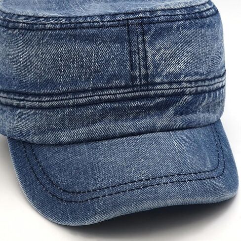 Cadet Army Cap Denim Military Caps Flat Top Hats for Men Women in Saudi Arabia