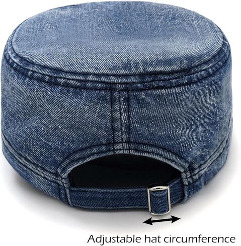 Cadet Army Cap Denim Military Caps Flat Top Hats for Men Women in Saudi Arabia