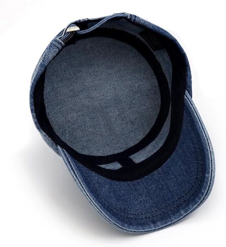 Cadet Army Cap Denim Military Caps Flat Top Hats for Men Women in Saudi Arabia