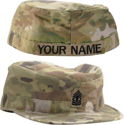 Army Patrol Cap OCP with Sew On Rank and Name Tape USGI in Saudi Arabia