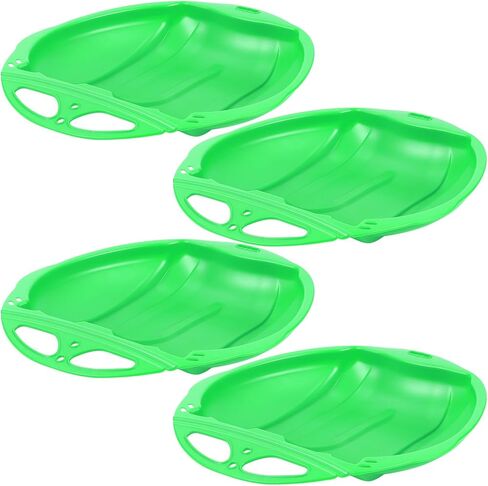 4 Pcs Winter Snow Sleds with Handles 20 inche Heavy Duty Outdoor Snow Saucer Sled Plastic Disc Sleds for Kids Beach Sled Downhill Sledding, Winter Outdoor Sports Red, Blue, Green, Pink in Saudi Arabia