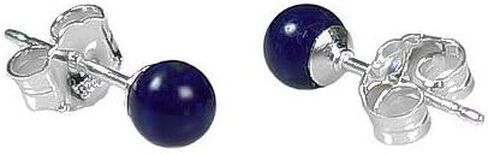 Trustmark 925 الفضة الاسترليني 4mm الأزرق الطبيعي اللازورد الكرة مسمار آخر أقراط in Kuwait