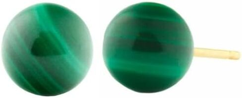 Trustmark 14k الذهب الأصفر الطبيعي 6 مم الملكيت الأخضر الكرة مسمار أقراط in Kuwait