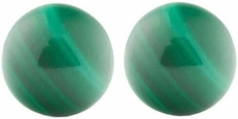 Trustmark 14k الذهب الأصفر الطبيعي 6 مم الملكيت الأخضر الكرة مسمار أقراط in Kuwait