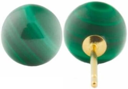 Trustmark 14k الذهب الأصفر الطبيعي 6 مم الملكيت الأخضر الكرة مسمار أقراط in Kuwait