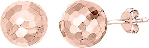 14k Gold Hammered Finish Ball Stud Earrings, 7mm in Saudi Arabia