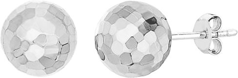 14k Gold Hammered Finish Ball Stud Earrings, 7mm in Saudi Arabia