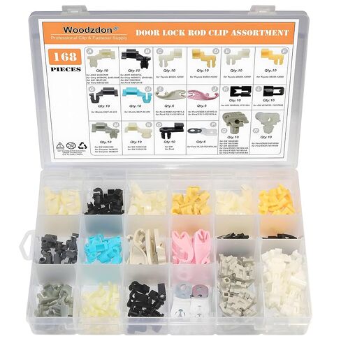 128 Pcs Door Lock Rod End Clip Tailgate Handle Rod Clip Door Lock Pawl Door Handle Rod End Retainer Assortment Fits 5/32" Rod for Chevrolet Silverado for GMC Sierra for GM Trucks C K Pickups in Saudi Arabia