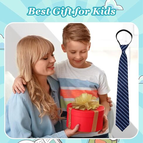 Navy Blue Stripe Zipper School Ties, Formal School Ties for Schools Uniforms, Graduation, Cosplay, Casual in Saudi Arabia