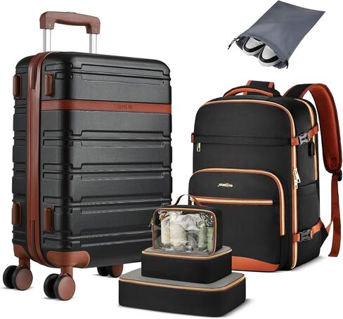 YAMTION Luggage Sets 6 Piece,Hardside 20In Suitcase with Spinner Wheels,TSA Lock,Carry On Suitcase Travel Essentials for Personal Items in Saudi Arabia
