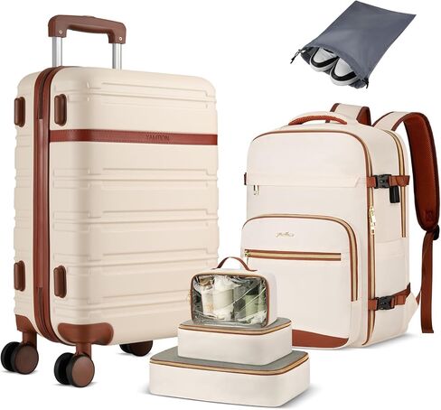 YAMTION Luggage Sets 6 Piece,Hardside 20In Suitcase with Spinner Wheels,TSA Lock,Carry On Suitcase Travel Essentials for Personal Items in Saudi Arabia