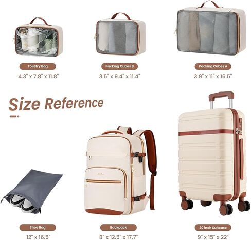 YAMTION Luggage Sets 6 Piece,Hardside 20In Suitcase with Spinner Wheels,TSA Lock,Carry On Suitcase Travel Essentials for Personal Items in Saudi Arabia