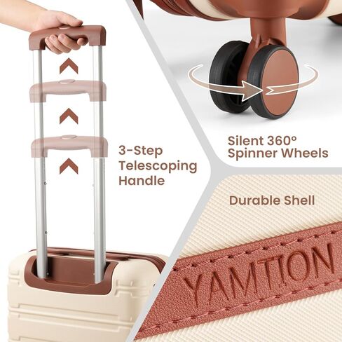 YAMTION Luggage Sets 6 Piece,Hardside 20In Suitcase with Spinner Wheels,TSA Lock,Carry On Suitcase Travel Essentials for Personal Items in Saudi Arabia