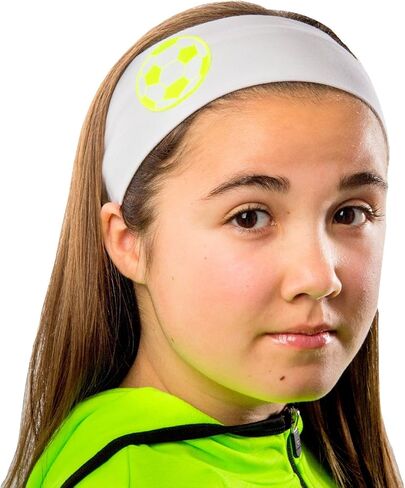 Neon Soccer Ball Patch Cotton Stretch Headband Set in Saudi Arabia
